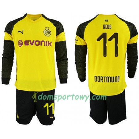 Koszulka Borussia Dortmund Reus 11 Dziecięcy Domowe Koszulki Piłkarskie 2018-2019 Długi Rękaw